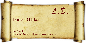 Lucz Ditta névjegykártya